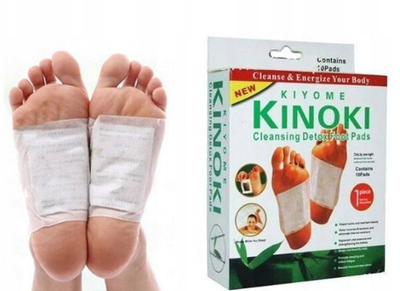 Пластир для ніг 10 шт KINOKI детоксикаційний очищаючий для виведення токсинів обміну речовин