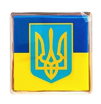 Наклейка Avtoaks "Флаг с гербом Украины"