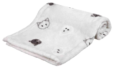 Плед для кошек плюшевый с мордочками Trixie Mimi 70*50 см (серый)