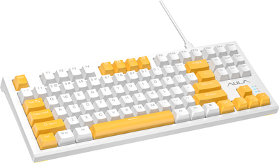 Клавіатура дротова Aula F3032 White keycaps plus 21 Yellow keys KRGD Brown USB EN/UA (6948391201757)