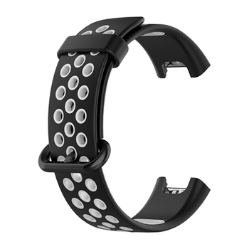 Силіконовий ремінець для Xiaomi Mi Watch Lite / Redmi Watch перфорований (Чорний сірий)