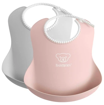 Набір слинявчиків BabyBjorn Grey/Powder Pink 2 шт.