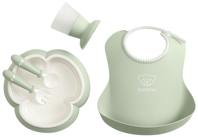 Набір дитячого посуду BabyBjorn Powder Green, 5 ел.