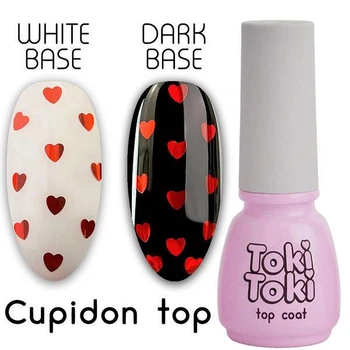 Топ без липкого слоя (прозрачный с красными сердечками) Cupidon Top Toki Toki 5 мл
