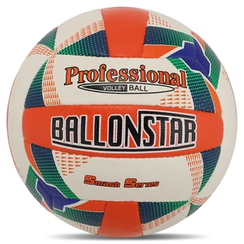 Волейбольний м'яч BALLONSTAR, біло-оранжевий, розмір 5, PU, ручний шов, для розваг та пляжного волейболу(OB_935900C4990B)