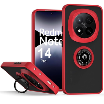 Чохол Fiji Colorframe для Xiaomi Redmi Note 14 Pro матовий бампер з кільцем підставкою Red