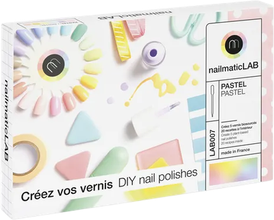 Zestaw do tworzenia lakierów Nailmatic 5 płynnych pigmentów + 5 baz mieszających + 10 pipet + 5 etykiet (3760229892172)