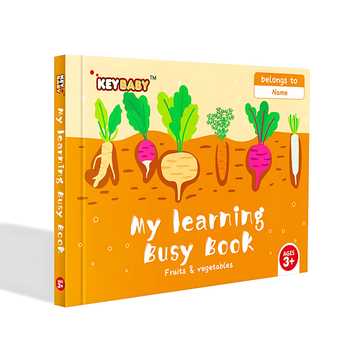 Детская развивающая книга Busy Book Монтессори бизибук тактильная книга с липучками Keybaby для детей, Fruits
