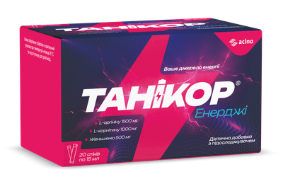 Танікор Енерджі Acino Pharma Для покращення енергетичного обміну 20 стіків по 15 мл (4820251240361)