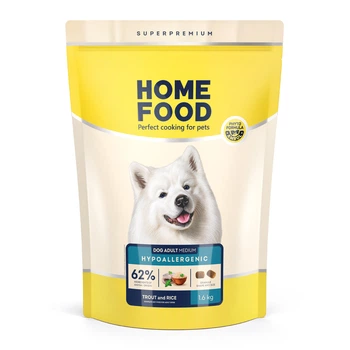 Гіпоалергенний сухий корм HOME FOOD для дорослих собак середніх порід "Форель з рисом" Hypoallergenic 1.6 кг