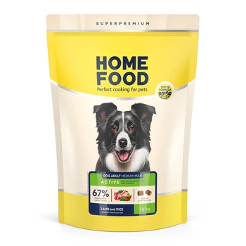 Сухой корм HOME FOOD для активных взрослых собак и юниоров средних и крупных пород "Ягненок с рисом" For Active And Young Dogs 1.6 кг