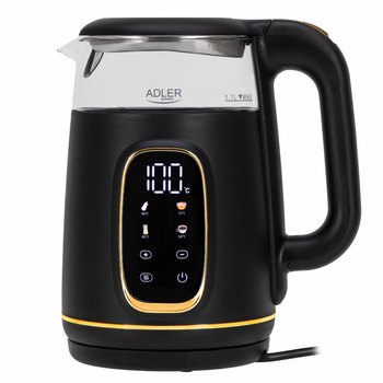 Электрочайник ADLER AD 1305 Black gold 1.7L с регулятором температуры LED