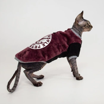 Кофта с рукавом для кошки (кота) из махровой ткани Style Pets FaceSPS Marsala (KM/FSPM/r) XS
