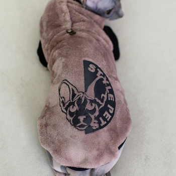 Теплая кофта для котов и кошек из махровой ткани Style Pets FaceSPM (KM/FSPM/pn) XL-