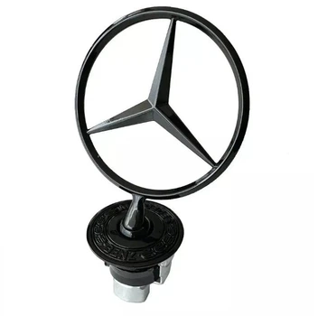 Эмблема прицел на капот LinkNexGen Mercedes (Черная Матовая + надпись) A1408800286