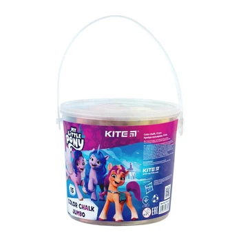Цветной мел Kite Little Pony "Маленькие Пони" Jumbo 5 цветов 15 шт в ведерке (LP24-074)