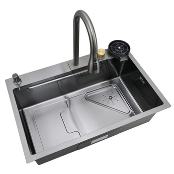 Мийка Mixxus Premium MH7246-SET-01 Nano-Black із вбудованим змішувачем (MX1696)