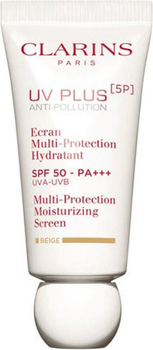 Флюїд сонцезахисний для обличчя Clarins UV Plus 5P Anti-Pollution Beige Spf 50 зволожувальний 30 мл (3666057022685)