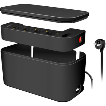 Listwa przeciwprzepięciowa Logilink CableBox 5 gniazda USB Type-A + USB Type-C 1.5 m Black (LPS282U)