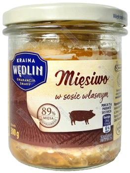Тушонка м'ясна Kraina Wedlin з беконом 89% м'яса MIESIWO W SOSIE WŁASNYM 300 г