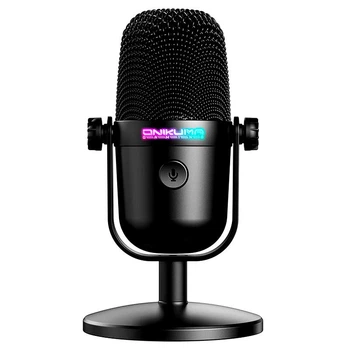 Микрофон игровой Onikuma USB Condenser Gaming Microphone M830 c RGB подсветкой Black