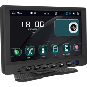 Автомобільний дисплей CarPlay Podofo A3458 7", сенсорний монітор з Apple CarPlay та Android Auto, Bluetooth, FM, підтримка камери заднього виду