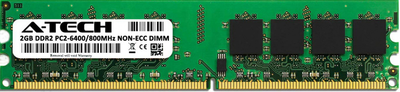 Оперативна пам'ять A-Tech 2GB DDR2-800 (PC2-6400) DIMM (AT2G1D2D800NA0N18V) Replacement for KVR800D2N6/2G