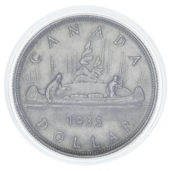 Монета Канада 1 долар 1935 Срібло VF-AU Подорож на каное