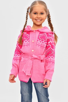 Кофта десткая для девочки розового цвета KIDS рост 98 см: 98 - 104 см (27 р) (201554)