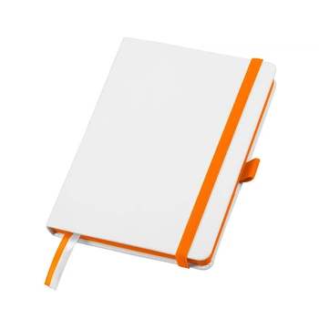 Записная книжка А5 недатированная, в клетку Paperbook Blanco Белая с оранжевым