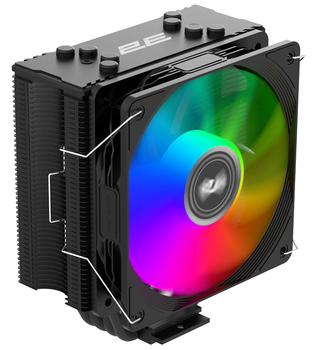 Кулер для процесора 2E Gaming Air Cool ACN120B ARGB, Black, алюміній, мідні теплові трубки, 1x120 мм ARGB, для Intel 1700/1366/1200/115x, AMD AM5/AM4, до 180 Вт (2E-ACN120B-ARGB)