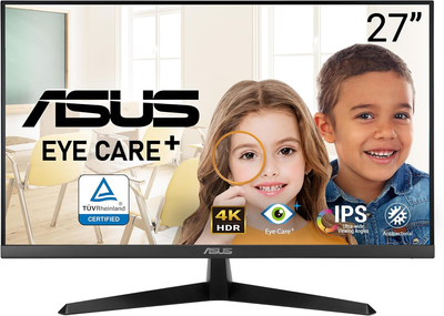 ASUS Монітор 27" VY27UQ 2xHDMI, DP, MM, IPS, 3840x2160, sRGB 99%, AdaptiveSync, HDR10