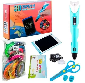 3D ручка с планшетом для рисования Pen 6+ AND436 с LCD-дисплеем, 100 м PLA-пластика, набор для творчества для детей от 7 лет