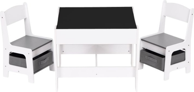 Детский набор EcoToys стол с 2 стульями и поверхностью для рисования мелом (ZKC-1A) (5905817006793)