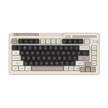 Механическая беспроводная клавиатура Kzzi K75 с переключателями hotswap, Type-C, Bluetooth, 2,4 ГГц, RGB подсветка, 75 клавиш (раскладка ENG-UA, QWERTY) Цвет - Звездный Серый