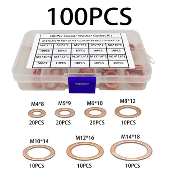 Медные Шайбы DIN 125 M4 M5 M6 M8 M10 M12 M14 Набор 100 шт Spec (SP-0687100)