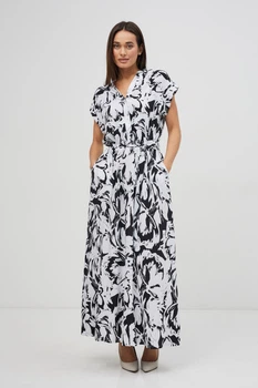 Сукня максі літня на ґудзиках з поясом Wear me L Чорний (14_25_403_11150)