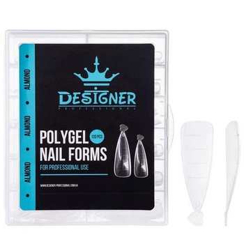 Верхние формы для наращивания ногтей (Миндаль) Almond прозрачные Designer Professional 120 шт./уп.