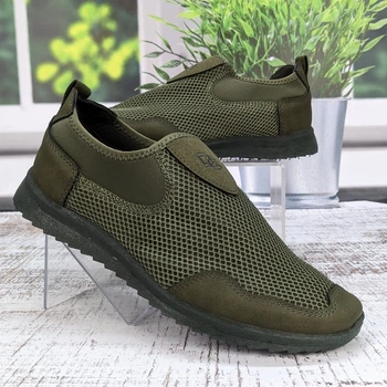 Кроссовки мокасины мужские Dago Style хаки сетка 42р (27,5 см) 3127-3