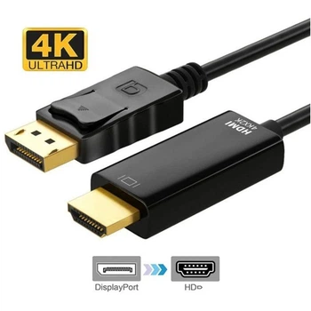 Конвертер перехідник Кабель DisplayPort - HDMI 4K 30Гц 1.8м однонаправлений позолочений кабель