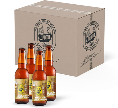 Упаковка пива Дрофа Belgian Golden Ale світле нефільтроване 6% 0.33 л х 12 шт. (4820229810541)
