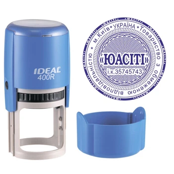 Печать ТОВ на автоматической оснастке IDEAL 400R с колпачком Синий (ТОВ11/400R/BL)