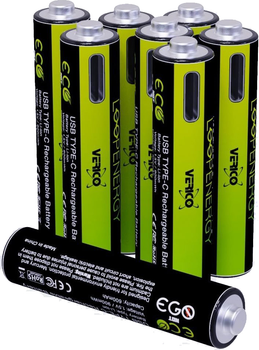 Акумулятор Verico Loop Energy AAA USB Type-C 900mWh/600mAh Li-ion 8 шт. (1BTOV-A2WECD-NN)