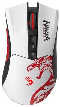 Игровая компьютерная мышь Bloody R90 Plus, Wireless+USB, 5000 cpi, Bloody, металлические ноги, подсветка, Naraka