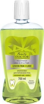 Ополіскувач для порожнини рота Family Doctor Зелений чай та лайм 700 мл (4823080007631)