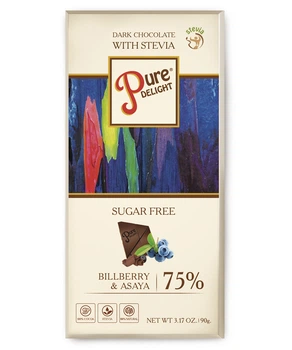 Шоколад черный Pure Delight с голубикой и асай бери 90г
