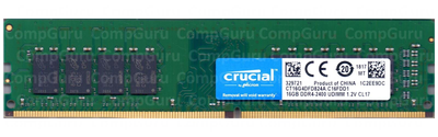 Оперативная память для ПК Crucial DDR4 16GB 2400MHz UDIMM (CT16G4DFD824A.C16FDD1)