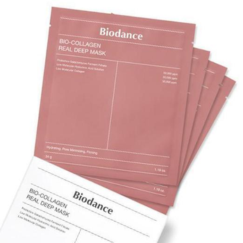 Коллагеновая гидрогелевая маска 4 шт для глубокого увлажнения Biodance Bio Collagen Real Deep Mask Sheet 4шт