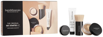 Набір для макіяжу bareMinerals Original Medium Beige База під макіяж Spf 15 + Пензлик + Фіксуюча пудра + Тональний крем 15 мл (194248059576)