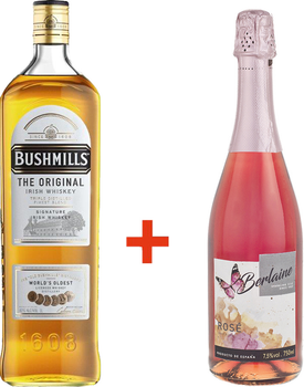 Виски Bushmills Original 6 лет выдержки 1 л 40% + Винный напиток игристый ароматизированный Berlaine розовое сладкое 0.75 л 7.5% (5055966801081+8437007365894)